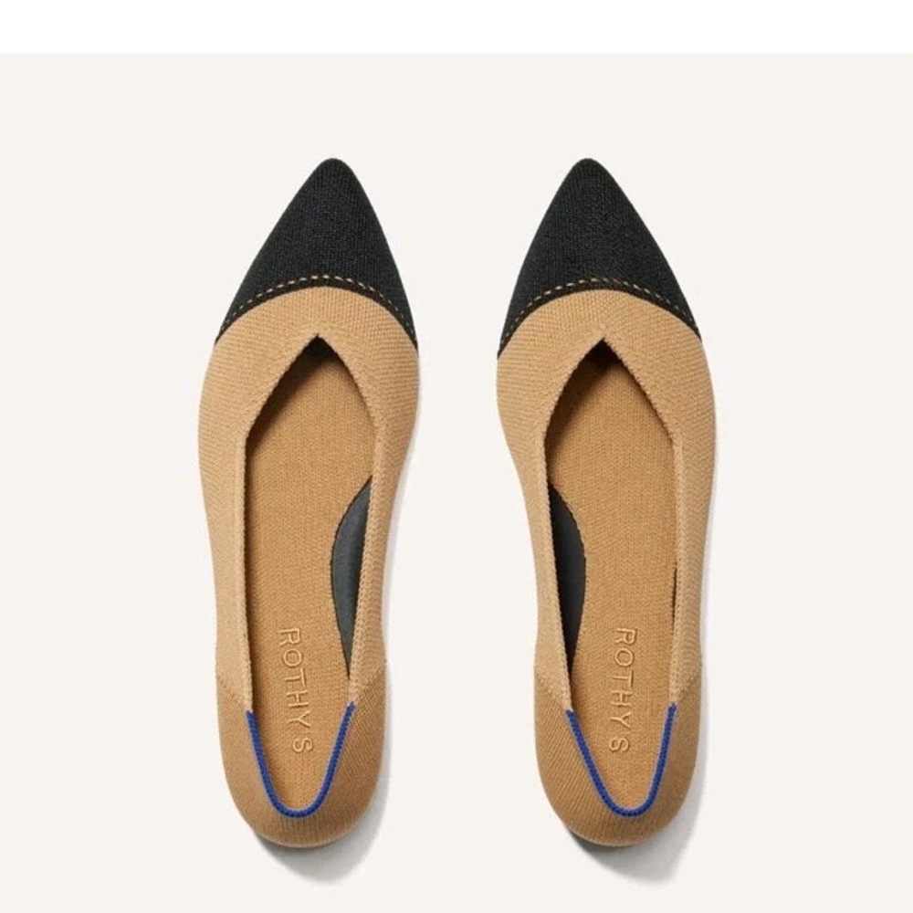 Rothy's Women's Tan and Black Flats